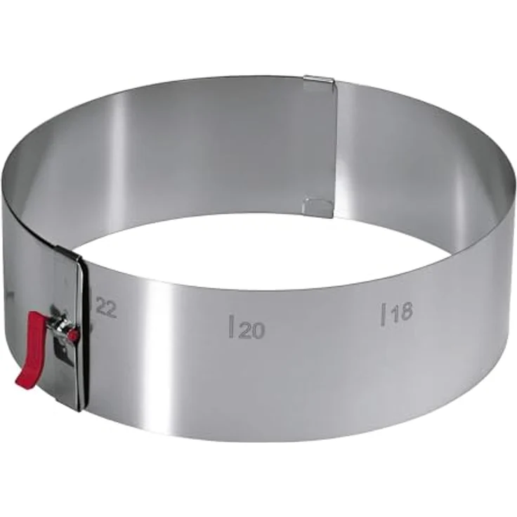 Lares Kuchenring-Tortenring mit Klemmhebel - 18-30cm Ø, H: 7cm - Federbandstahl, stufenlos fixierbar - Made in Germany – Bild 6
