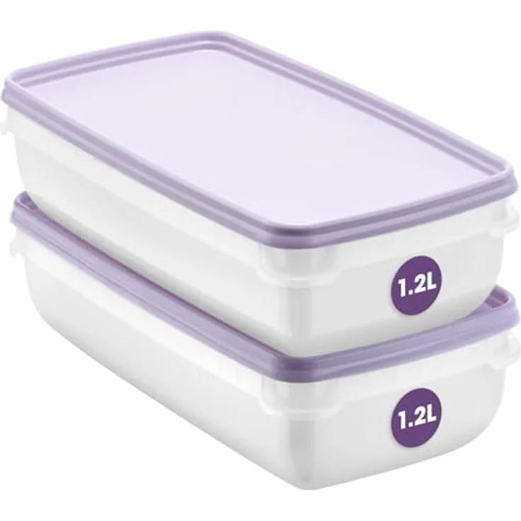 SmartStore Frischhaltedosen Frost, 1.2L 2er Set, BPA-frei, mikrowellen- und spülmaschinenfest, Kühlschrank- und Gefrierschrank geeignet – Bild 1