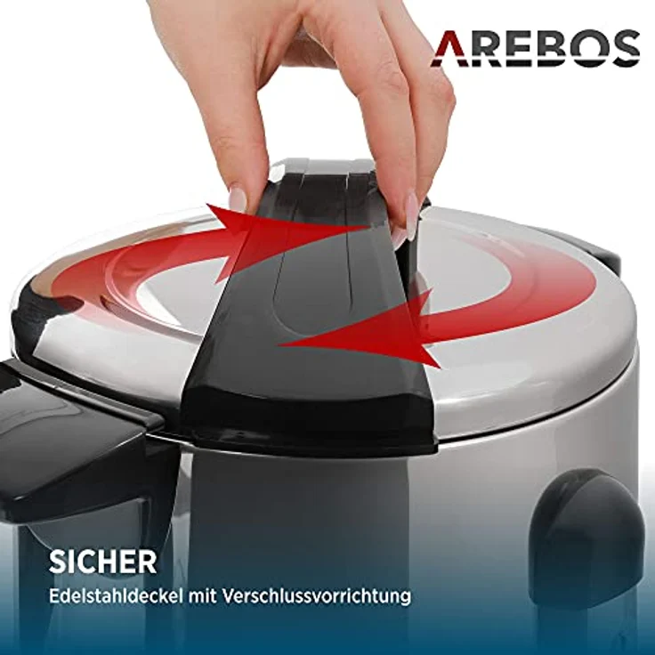 Arebos Glühweinkocher AR-HE-GKE88L, Einkoch- und Heißgetränkeautomat 8,8 L, Temperatureinstellung 30-110°C, Überhitzungsschutz, Edelstahl, 950 W – Bild 5