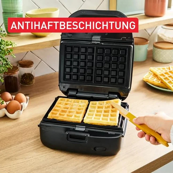 Tefal 2-in-1 Sandwichmaker SW8674 Snack Collection, 700 W, Antihaftbeschichtung, austauschbare Plattensets, inkl. Rezeptbuch – Bild 6