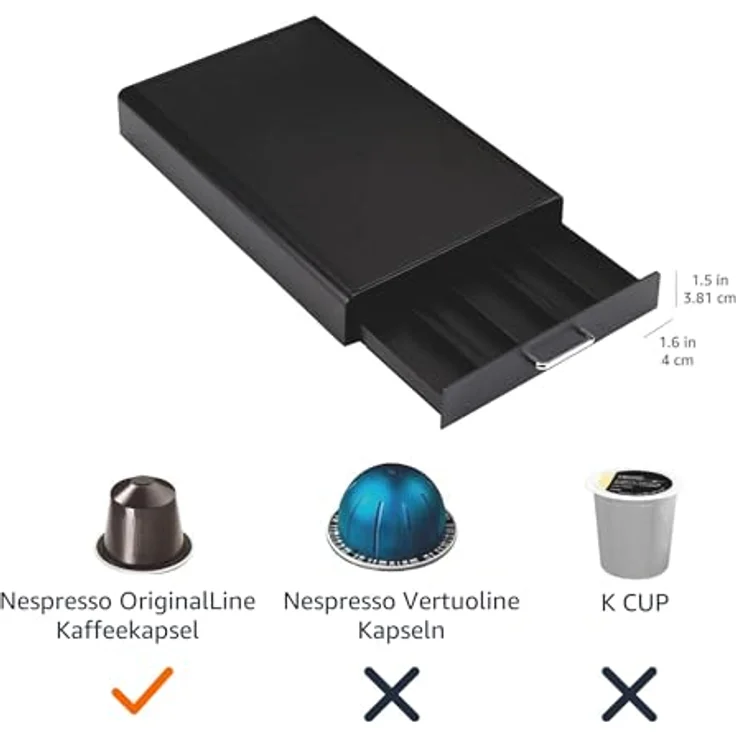 AmazonBasics Schubladenbox zur Aufbewahrung von Nespresso-Kaffeekapseln, Fassungsvermögen: 50 Kapseln – Bild 4