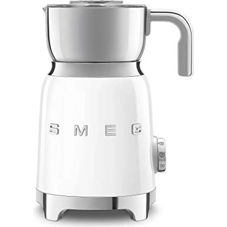 Smeg MFF01WHEU Milchaufschäumer, 500W, 600ml warme & 250ml kalte Milch, weiß – Bild 3