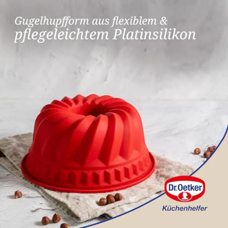Dr. Oetker Gugelhupfform Ø 22 cm Flexxibel, Backform für Gugelhupf aus Silikon, Bundform für eindrucksvolle Kreationen, hochwertige Silikon-Kuchenform, Menge: 1 Stück – Bild 7