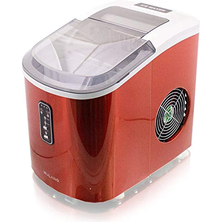 Mulano Eiswürfelmaschine Edelstahl Eiswürfelbereiter Ice Maker (Orange) - Praktische Eiswürfelmaschine, gekühlter Eiswürfel-Vorratsbehälter, 2 wählbare Eiswürfelgrößen, Kontrolllampe – Bild 4