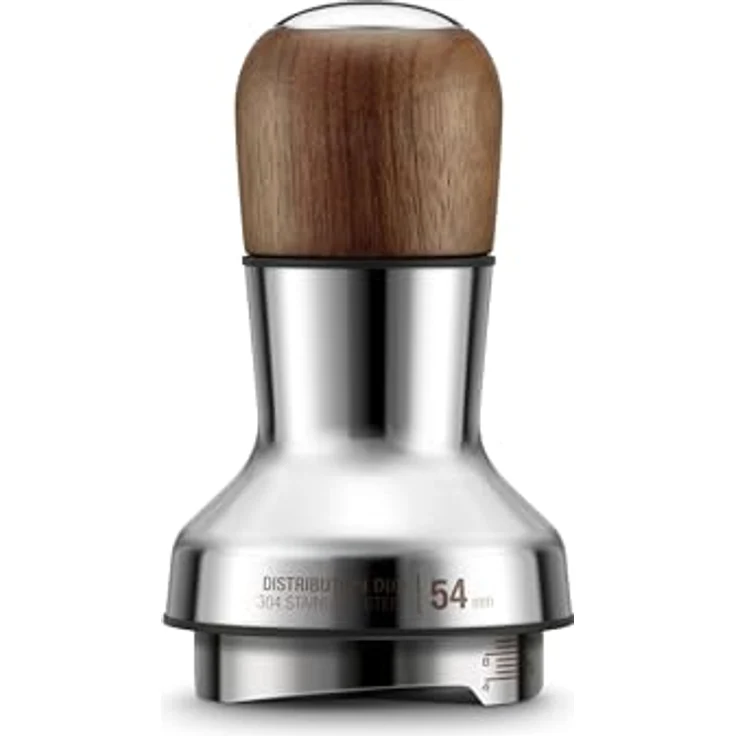 Sage Duo 54, 2-in-1-Verteilungswerkzeug für Kaffeemaschinen aus rostfreiem Stahl und Walnussholz, kompatibel mit 54-mm-Sage-Filtern – Bild 2