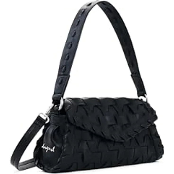 Desigual Argon Schultertasche, 28 cm, schwarz, 100% Polyurethan, kompakt und stylisch