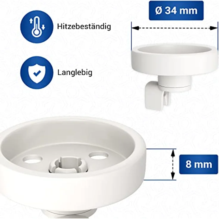 VIOKS Korbrollen Geschirrspüler 8 Stk Ersatz für Bosch 00066320 - Spülmaschine Räder Unterer Korb mit Achse & Siemens Geschirrspüler Ersatzteile – Bild 3