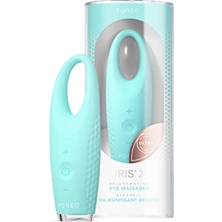 FOREO Iris 2 Mint Massagegerät, T-Sonic™ Augenmassage mit 2 Modi zur Reduktion von Schwellungen und Augenringen, ergonomisches Design