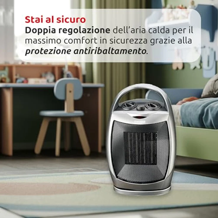 Melchioni Family CALIDO Keramik-Thermoventilator, 1500W mit Automatischer Oszillation & Schutzfunktionen – Bild 5