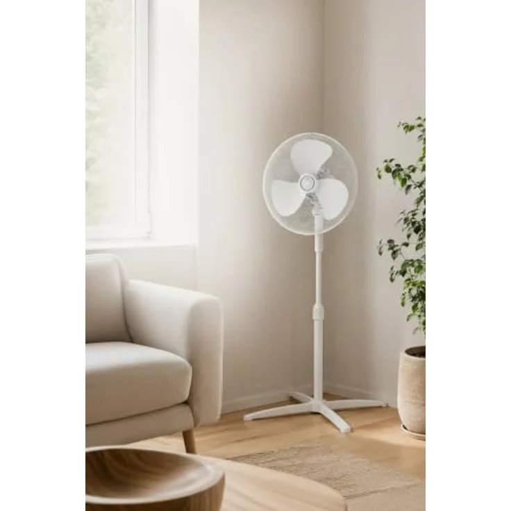 KUMTEL Standventilator, 40 cm mit 80° Oszillation, höhenverstellbar, weiß – Bild 6