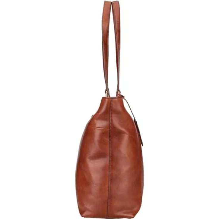 Burkely Fine Florence Shopper Tasche, Leder mit Laptopfach 37 cm, braun – Bild 3