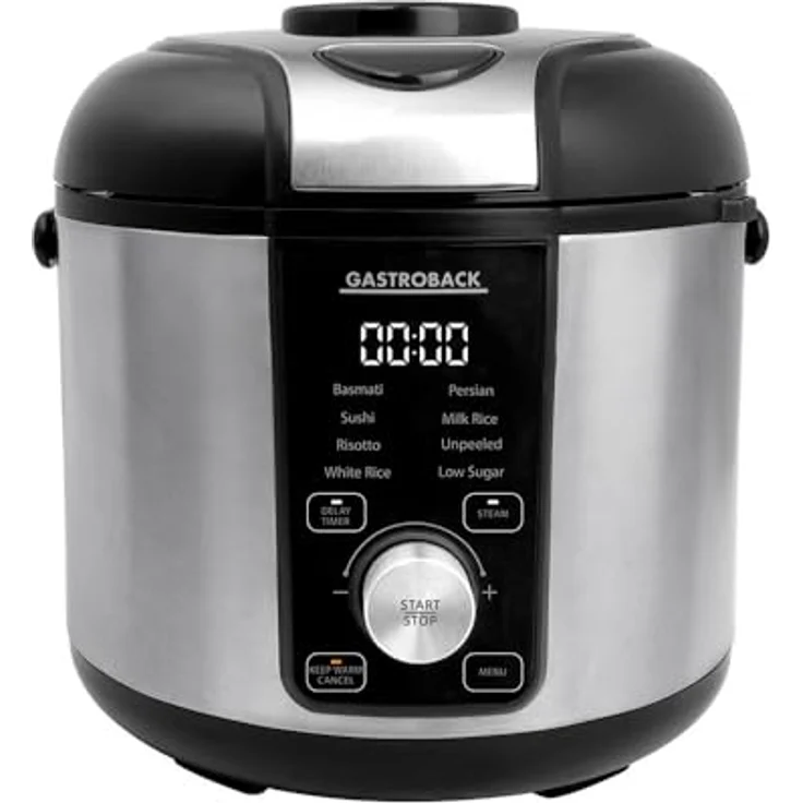 Gastroback 42519 Rice Control Low Carb & Steam Reiskocher, 3L für Reis, Suppen, Eintöpfe und Gemüse-Dämpfen – Bild 2