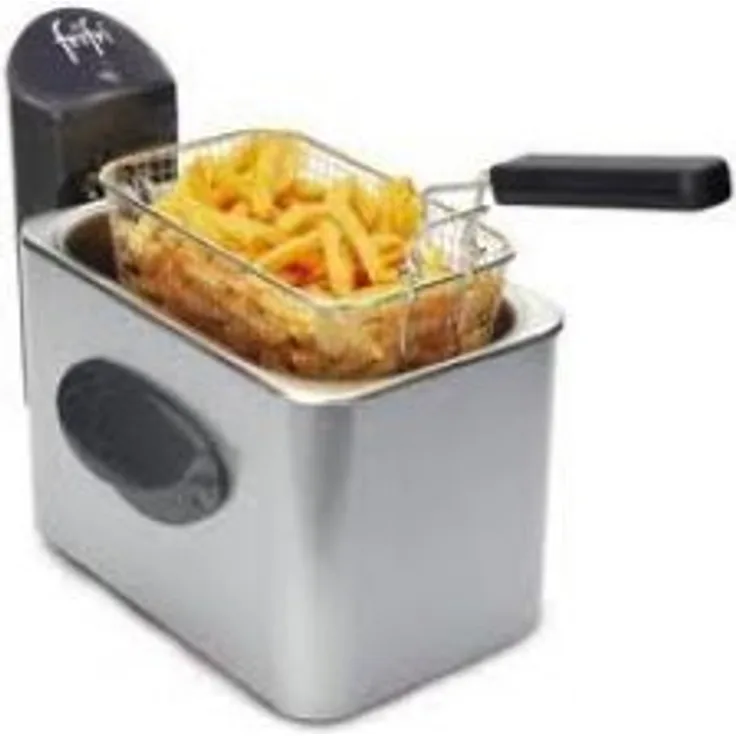 Frifri Fritteuse, mit Öl, 2,5 l, 800 g Pommes, 2000 W, Metallgehäuse, silber