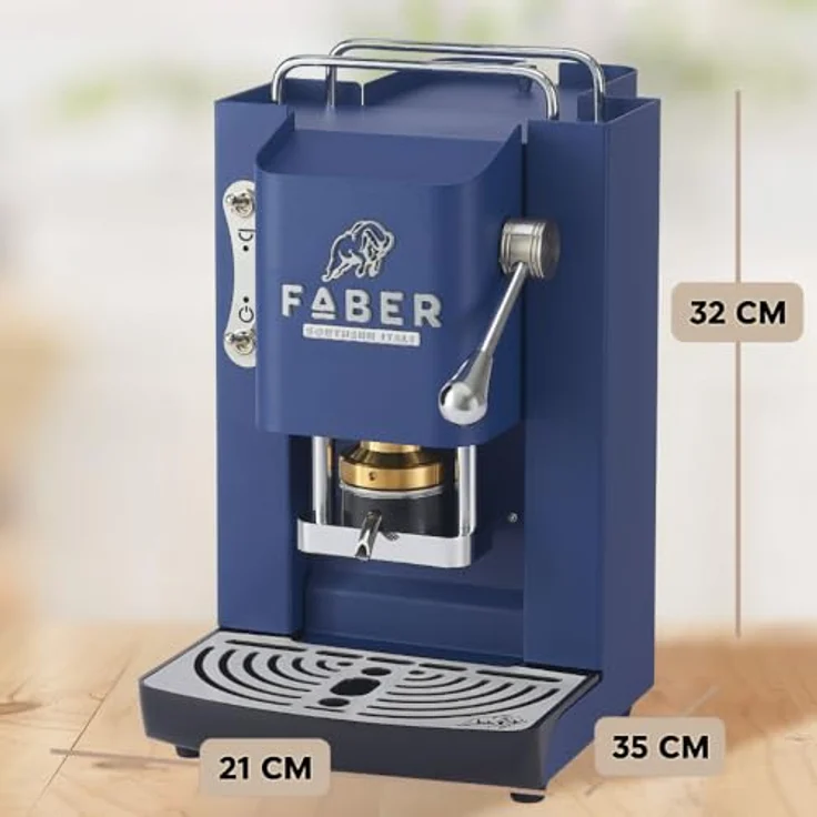 Faber Coffee Machines Pro Deluxe 3.0 Chrom Kaffeepadmaschine, 44 mm ESE-Pad kompatibel, hygienischer Glastank, magnetisch abnehmbare Brühgruppe, edle Chrom-Details – Bild 8