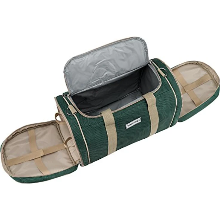 Anndora Picknick Kühltasche Decke Geschirr Besteck 4 Personen dunkelgrün beige – Bild 10