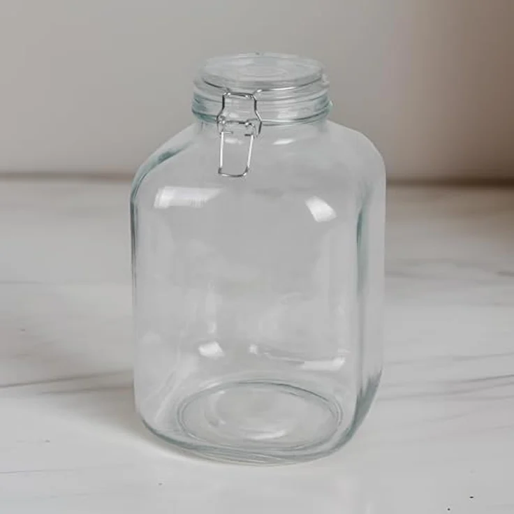 BURI Drahtbügelglas 4,8 Liter 6er Set, luftdichte Einmachgläser für Lebensmittelaufbewahrung, transparent – Bild 4