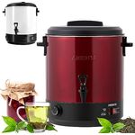 Arebos Einkochautomat 2500 W | Einkochtopf 28 L | mit Thermostat & Überhitzungsschutz | stufenlose Temperatureinstellung 30-110°C | Glühweinkocher | inkl. Einmachglasheber & Einmachtrichter | Rot