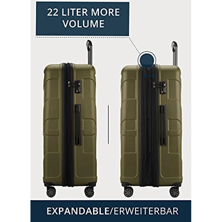 Suitline - Hartschalen-Koffer Koffer Trolley Rollkoffer Reisekoffer 4 Rollen TSA 100% ABS, 76 cm, 86 L – Bild 5