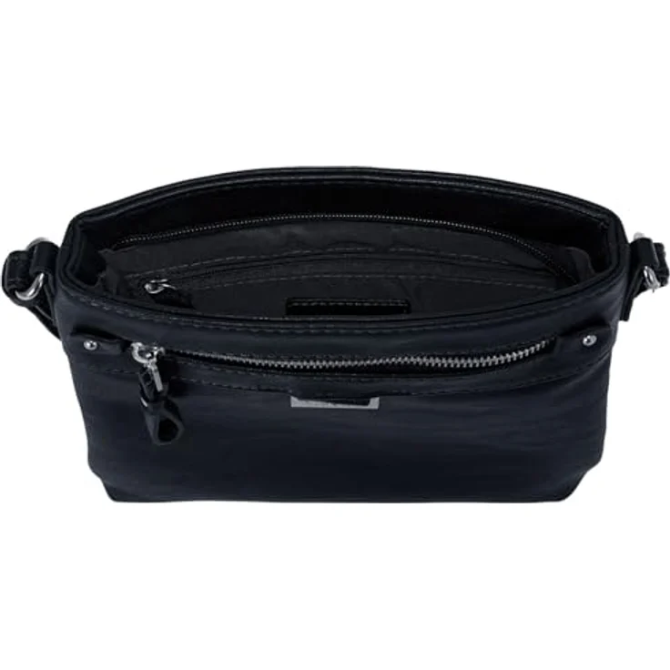 Gabor INA Cross Bag, elegante Umhängetasche aus Kunstleder mit verstellbarem Umhängeriemen, schwarz – Bild 3