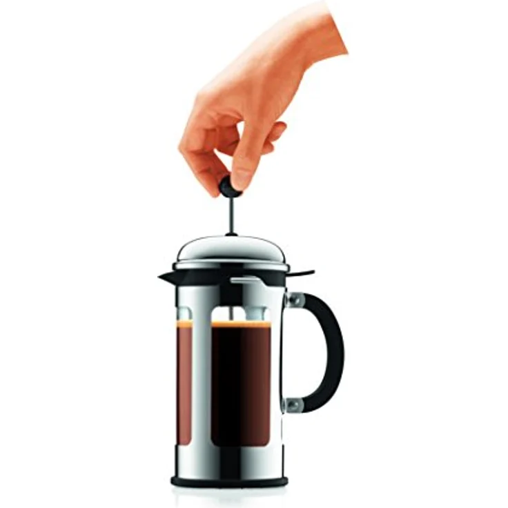 Bodum CHAMBORD Kaffeebereiter (French Press System, Auslaufschutz, Edelstahlrahmen, 0,5 liters) glänzend – Bild 4