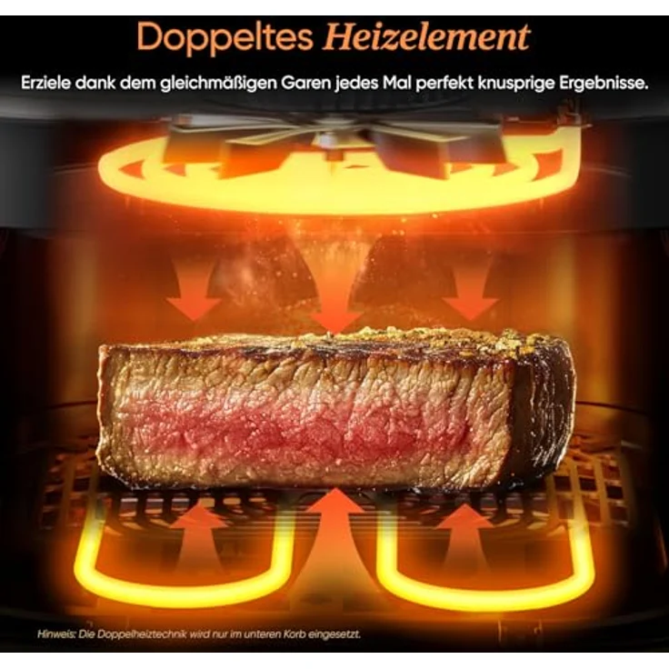 COSORI Turbo Tower Pro 10,8 L Dual-Kammer Heißluftfritteuse, Dual Blaze, keramikbeschichtet, DC-Motor 7 Programme, platzsparend – Bild 3