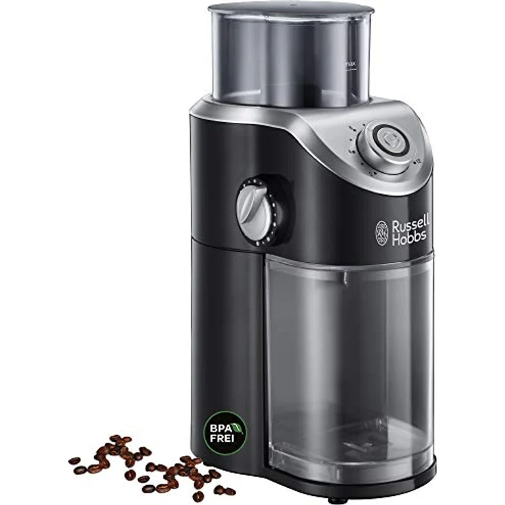 Russell Hobbs Kaffeemühle [Elektrisch mit Scheibenmahlwerk] Classics (variable Mahlgradeinstellungen pulverfein bis grob für Kaffeebohnen, Nüsse, Gewürze, Getreide, 100 g Fassungsvermögen) 23120-56 – Bild 1