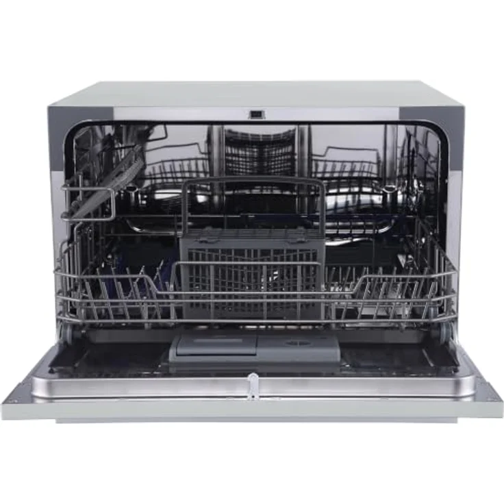 homeX GST6AD-S Mini Geschirrspüler, 6 Programme, AquaStop, für 6 Maßgedecke, Silber – Bild 10