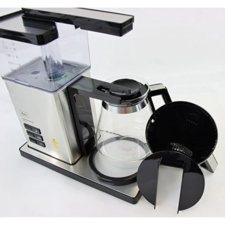 Melitta AromaSignature DeLuxe 100702, Filterkaffeemaschine mit Glaskanne, Heißbrüh-Verfahren, Schwarz-Edelstahl – Bild 2