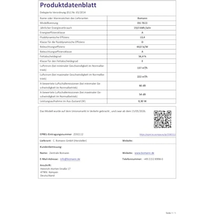 Bomann® Dunstabzugshaube DU 7613 inox, 60 cm Unterbau, Umluft- und Abluftbetrieb, 222 m³/h, LED-Beleuchtung, inklusive Montage-Material – Bild 8