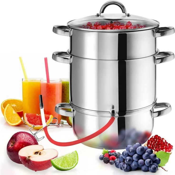 tectake Entsafter Dampfentsafter, 0 W, Edelstahl, 8,5 l Fassungsvermögen – Bild 1