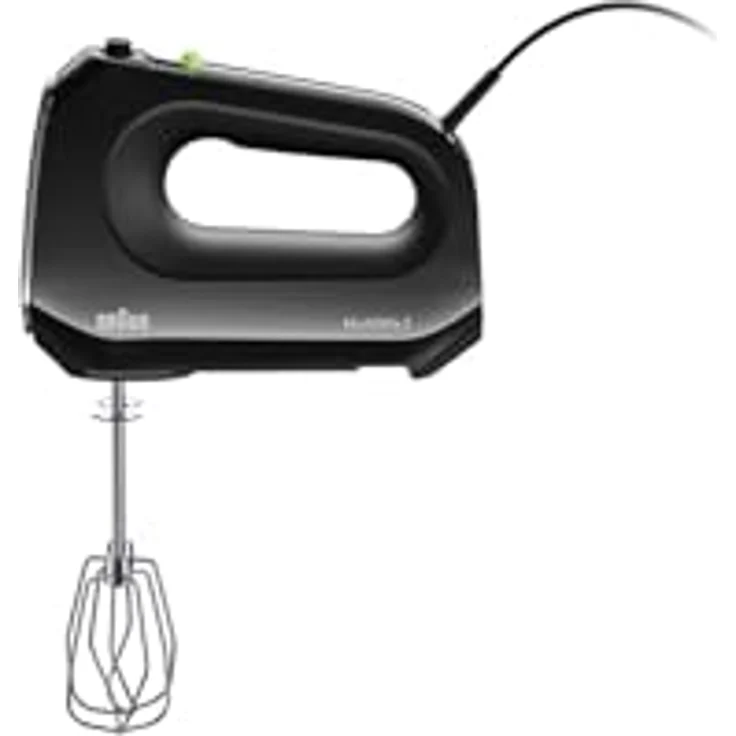 Braun Household MultiMix 2 HM2110BK Handmixer - Handrührgerät mit 4 Geschwindigkeitsstufen plus Turbo, FastMix Technologie, EasyClick, inkl. Schneebesen und Knethaken, Einhandbedienung, 500W, Schwarz – Bild 2