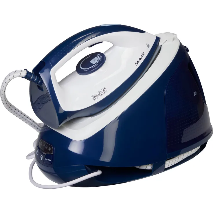 Hanseatic Dampfbügelstation HIS1565BLD, 6,5 bar Dampfdruck, max. 300g/min Dampfmenge, 1,5L Wassertank, betriebsbereit in 60s, blau/weiß