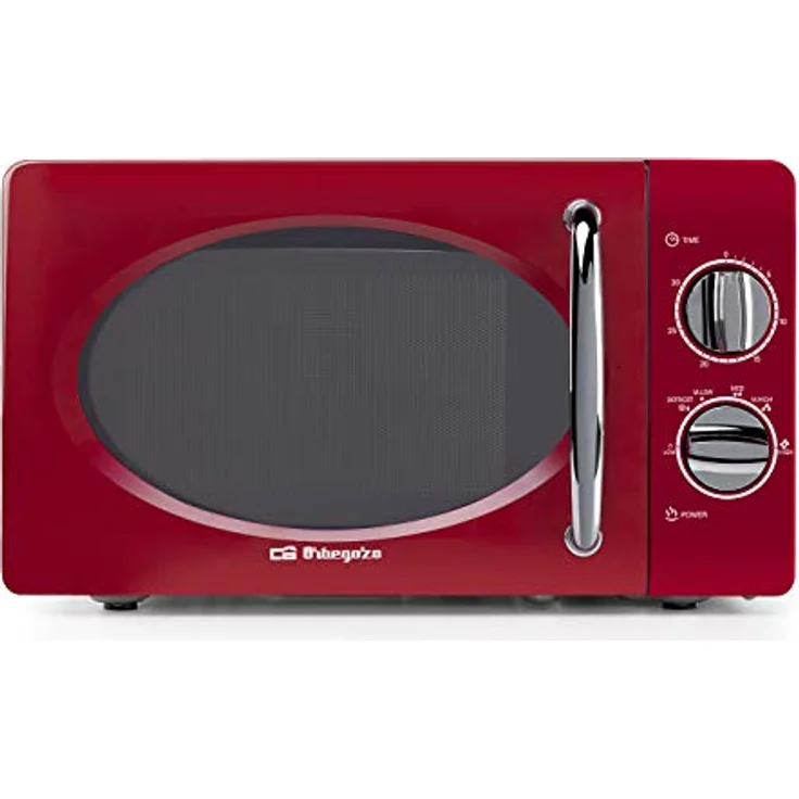 Orbegozo MI2020 - Mikrowelle mit 20 Liter Kapazität, 6 Leistungsstufen, Timer bis zu 30 Minuten, Vintage-Design, 700 W, Stahl, Rot – Bild 3