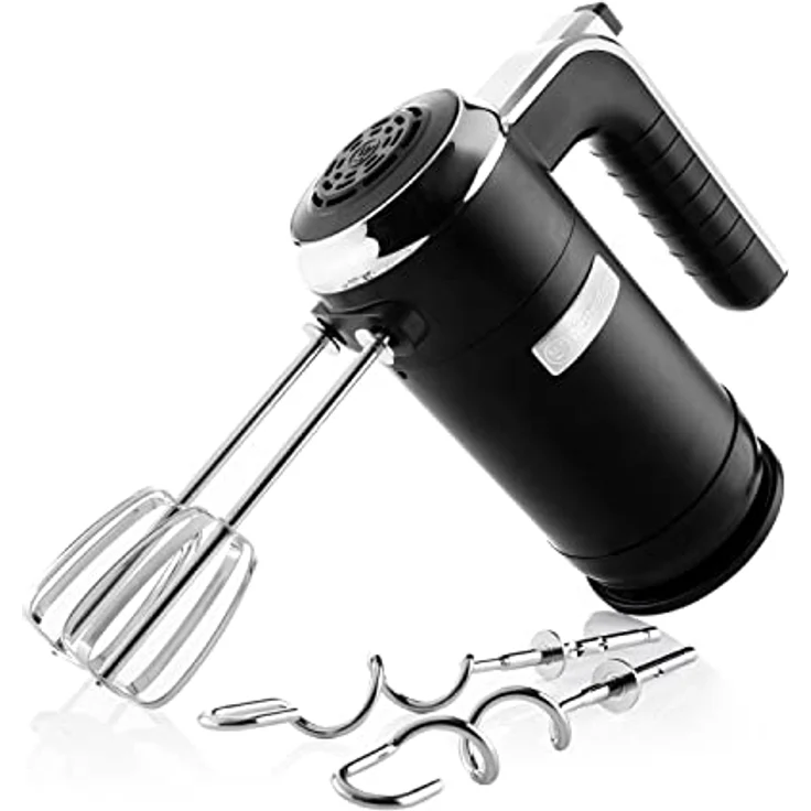 Westinghouse WKHM250BK Handmixer 350W, 6 Geschwindigkeiten, Turbo-Stufe, Edelstahl, schwarz – Bild 2
