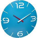 TFA Dostmann Contour Design Funk-Wanduhr, Funkuhr, Wanduhr, groß, himmelblau/weiß, 60.3536.14