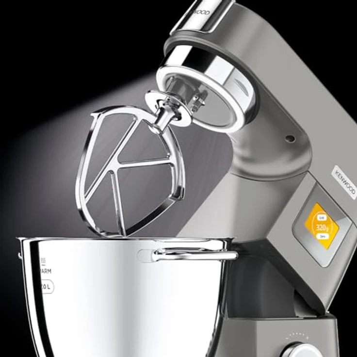 Kenwood KWL90.004.SI Titanium Chef Patissier XL Küchenmaschine, 2 Schüsseln 5L & 7L, 1400 W Motor, Spritzschutz, Premium-Design – Bild 3