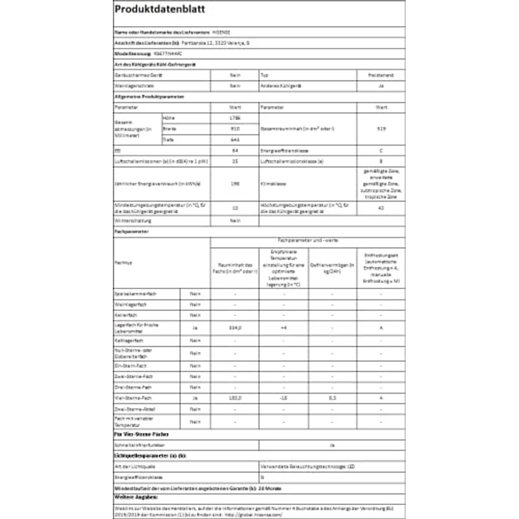 Hisense RS677N4AFC 20011476 Side-by-Side-Kühlschrank, freistehend, Energieklasse C – Bild 18