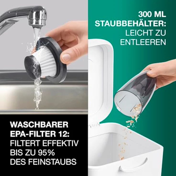 EASYmaxx Akku-Handstaubsauger & Luftkompressor, 11,1V schwarz/grün, mit LED-Display und 5 Pump-Programmen – Bild 7