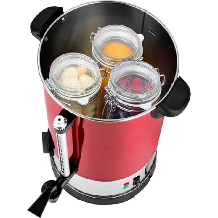 Team Kalorik Einkoch- und Glühweinautomat TKG GW 910 IN, 950,00 W, 6,8 l Fassungsvermögen, Temperatur 30°-100°C, Edelstahl in Rot – Bild 2