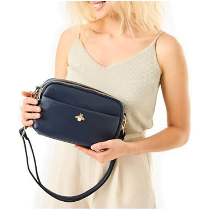 Rieker Umhängetasche, Handtasche mit Schmuckbrosche, verstellbarem Schulterriemen und Innenfächern, schwarz – Bild 9