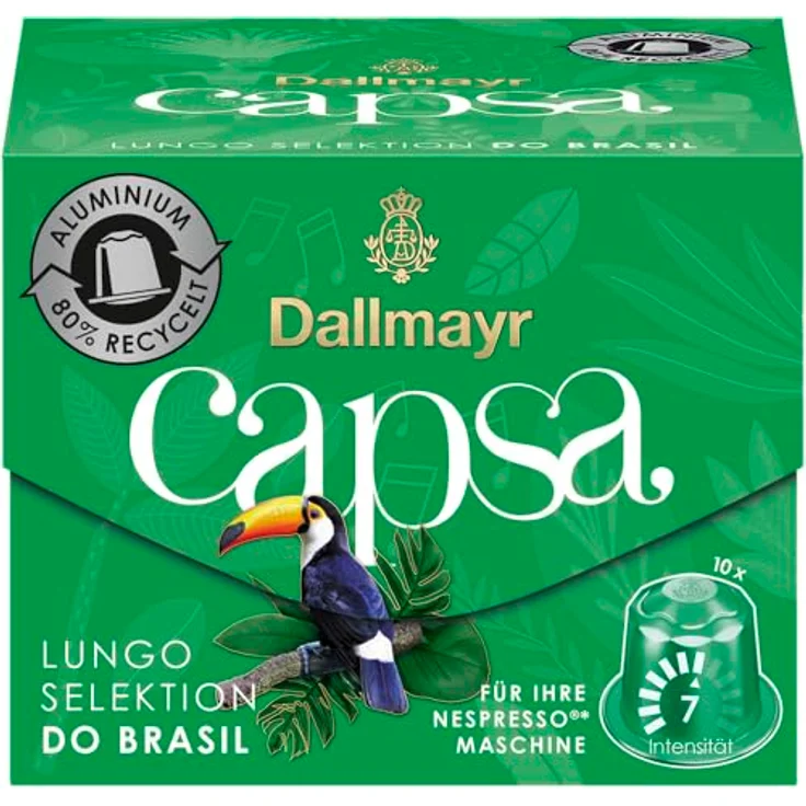 Dallmayr Capsa Lungo Selektion Karibik, Nespresso Kompatibel, Kaffeekapsel, Röstkaffee, Kaffee, 10 Kapseln, 56 g – Bild 2