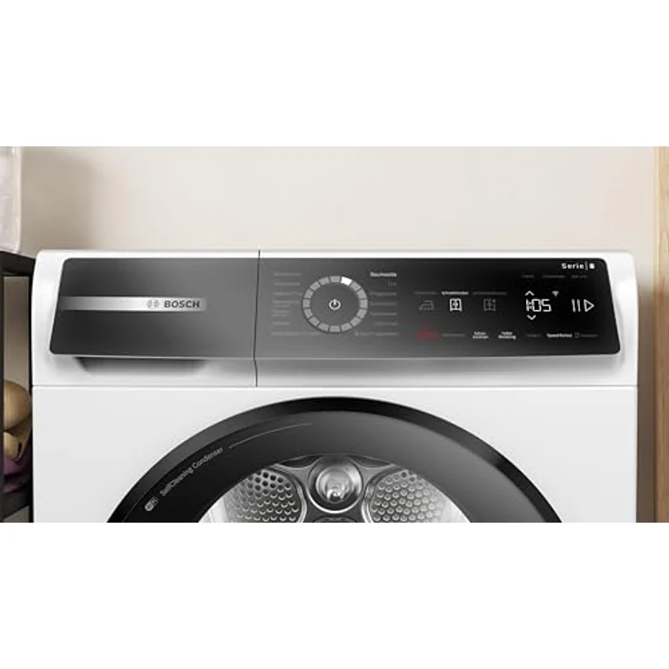 Bosch WQB246D41 Serie 8, Wärmepumpentrockner 9kg, Silent Dry, AutoDry, Selbstreinigender Kondensator, Trommelinnenbeleuchtung, Home Connect, Weiß – Bild 5