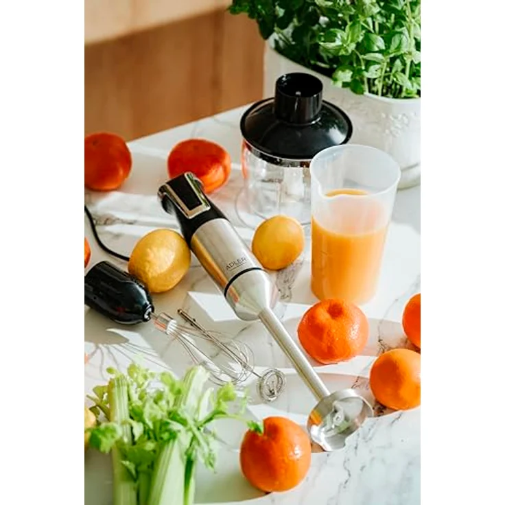 Adler Stabmixer AD 4627, 1800,00 W, elektrischer Handmixer, Set mit Schneebesen, Milchaufschäumer, silber – Bild 5