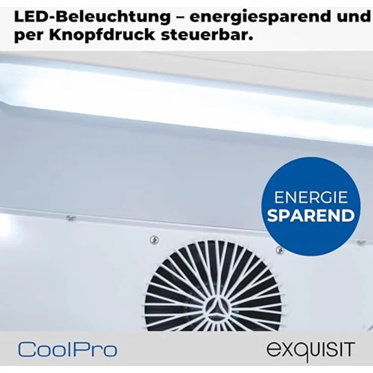 exquisit Getränkekühlschrank GKS180-GT-430D, 200l Glastürkühlschrank mit LED-Beleuchtung, Umluftventilator, 3 Ablagen, automatisches Abtauverfahren, schwarz – Bild 5