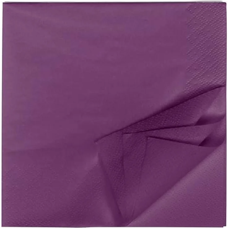 HEKU 100 einfarbige Servietten, 3-lagig, 33x33cm, lila, hoch saugfähig, praktische 5er-Packung für Veranstaltungen & Gastronomie – Bild 3