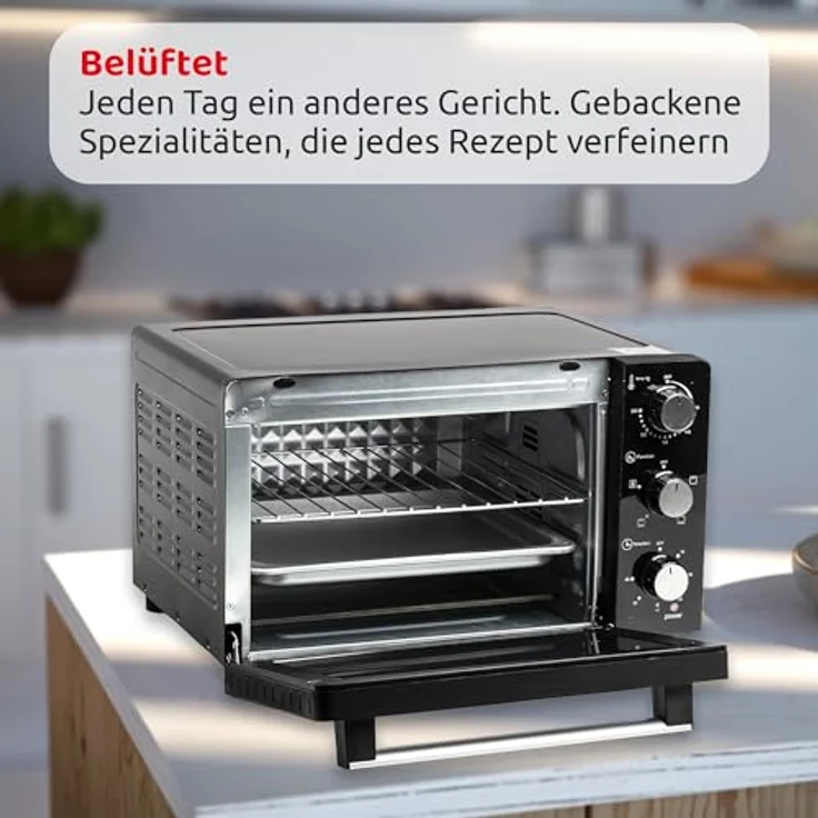 Melchioni Devil 32 32 L 1500 W Nero, Minibackofen mit Umluft-Funktion – Bild 6