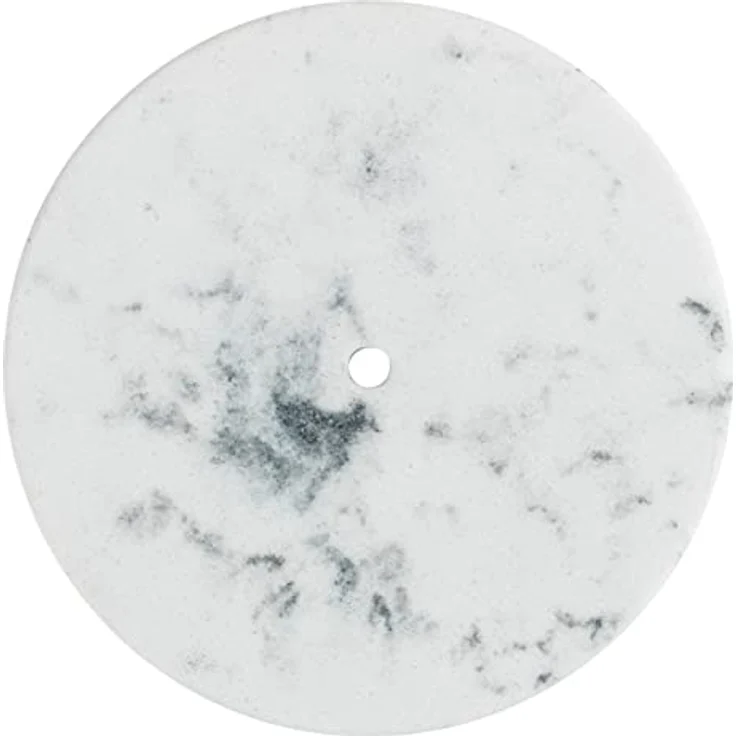 WENKO Küchenrollenhalter Marmor, stehender Halter für Küchenrollen in eleganter Marmor-Optik für die Küche, mit Boden aus Kunststoff und schwarzer Stange aus Metall, (B/T x H): Ø 15 x 32 cm, Weiß – Bild 4