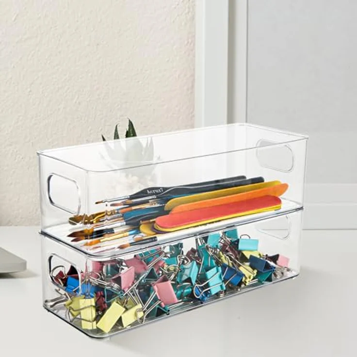 ASelected Kühlschrank Organizer Set, 3 Stück stapelbare Aufbewahrungsboxen, transparent, ideal für Obst, Gemüse und Snacks, leicht zu reinigen – Bild 4