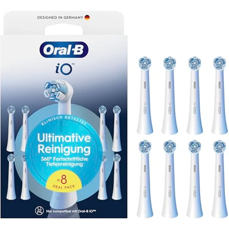 Oral-B iO Ultimative Reinigung, Zahnbürstenkopf 8er Set mit Mikrovibrationen und farbwechselnden Borsten – Bild 1