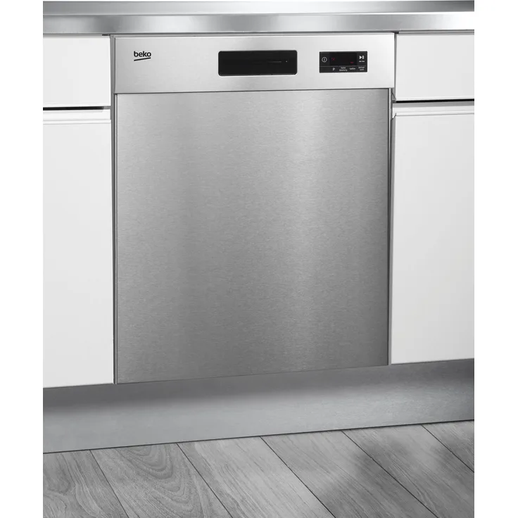 BEKO Unterbaugeschirrspüler BDUN15O30X, Edelstahl Fingerprint Free, 14 Maßgedecke, Energieeffizienzklasse D, 5 Programme, Halbe Beladung, SelfDry